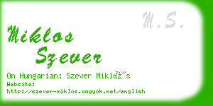 miklos szever business card